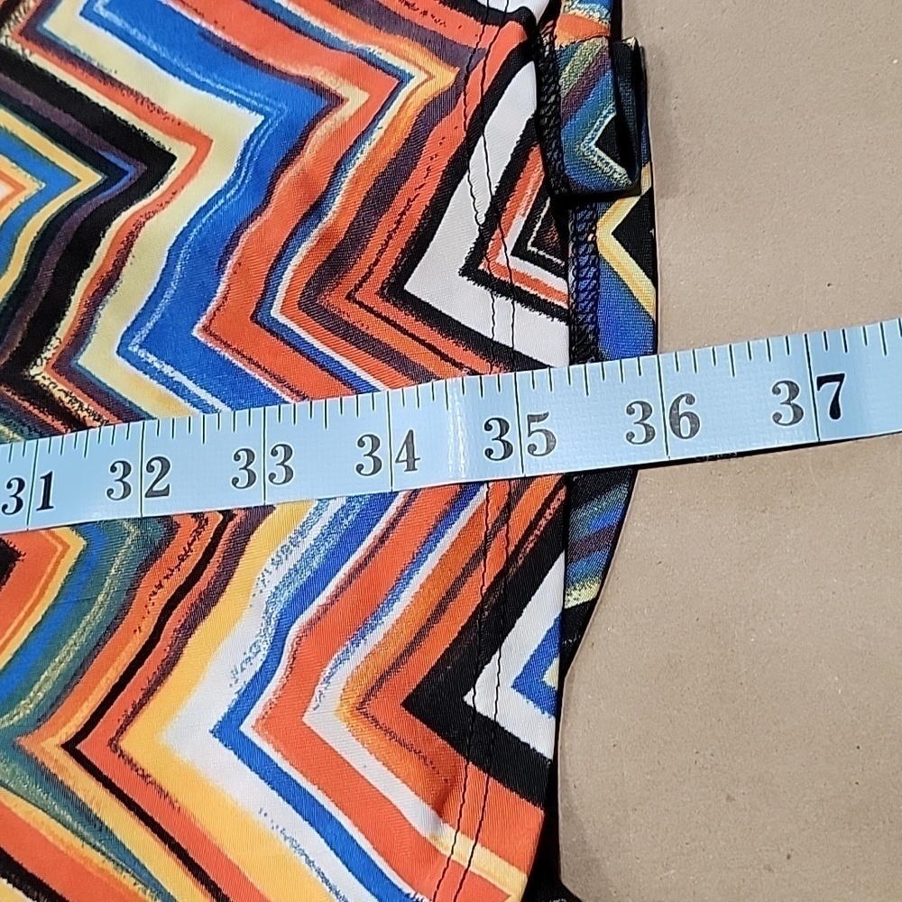 Snap Size M Chevron Pattern Fit & Flare Faux Wrap Dress, Gently Used Condition - Picture 9 of 10